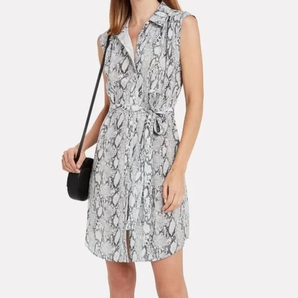 Frame Snakeprint Silk Mini Dress